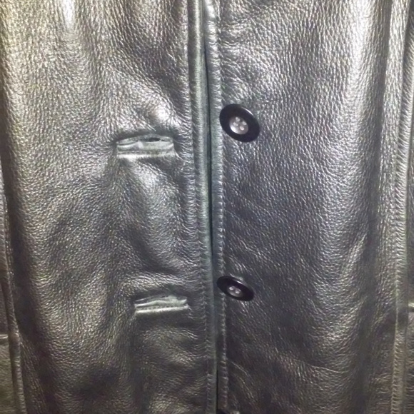 100% Leather Outershell Jacket RN 69426 Black - Picture 3 of 6
